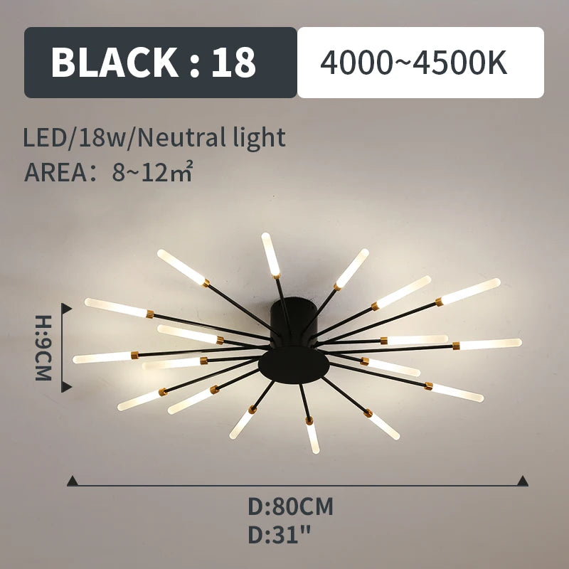 plafonnier moderne led or noir lumineux éclairage intérieur chambre salon enfants