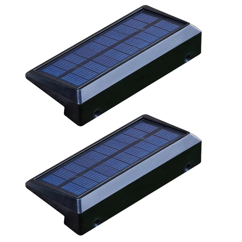 éclairage solaire moderne led panneaux bleus clips fixation autoinstallation jardin extérieur