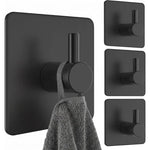 porte serviettes mural adhésif acier inoxydable noir moderne crochets salle bainrangement
