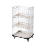 chariot pliable rangement transparent moderne pratique grands compartiments plastique robuste courses