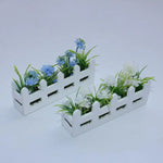 miniature clôture fleurs artificielles différentes couleurs décorative maison poupée accessoire miniature vert rose jaune