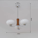 lustre moderne suspension bois abat jour blanc chrome ampoules led tactile