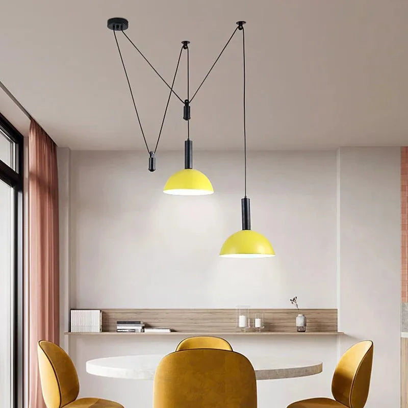 suspension lumineuse moderne conique led réglable noir blanc chambre salon