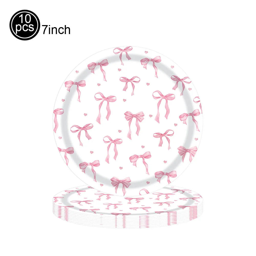 vaisselle jetable fête anniversaire mariage blanc rose arcs coeurs rayures pop corn sac cadeau