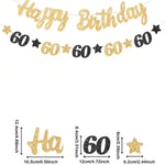 guirlande fête anniversaire or noir lettres étoiles élégante tringle fixée enfants festives