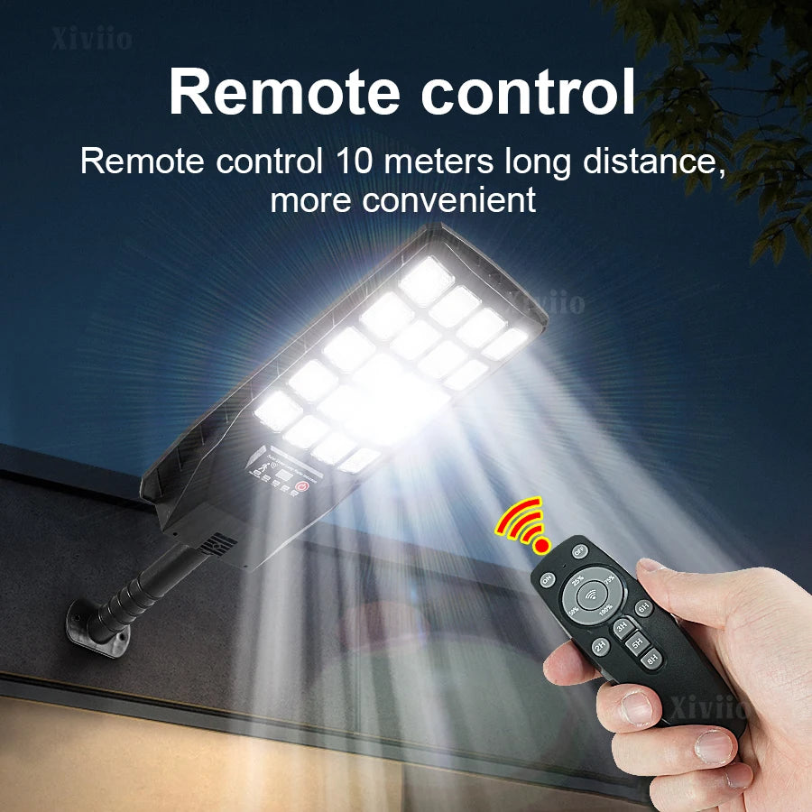 lampe solaire moderne détecteur mouvement 2000w ip67 étanche noir abs ledextérieur