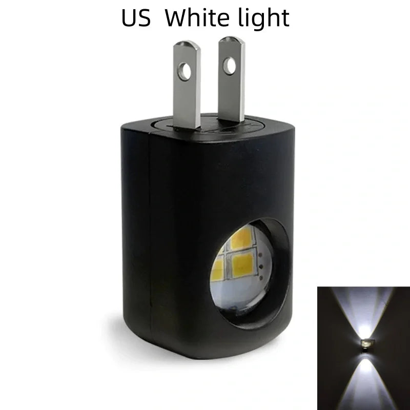 lampe nuit led moderne compact blanc prise murale économie énergie chambre salle bain couloir
