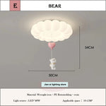 lampe moderne blanche nuages lapin ballon chambre enfants lumière led