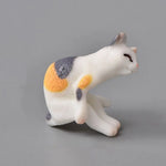 figurines chats différents motifs yeux blancs décor maison terrarium miniature réaliste Podscape ornement jardin
