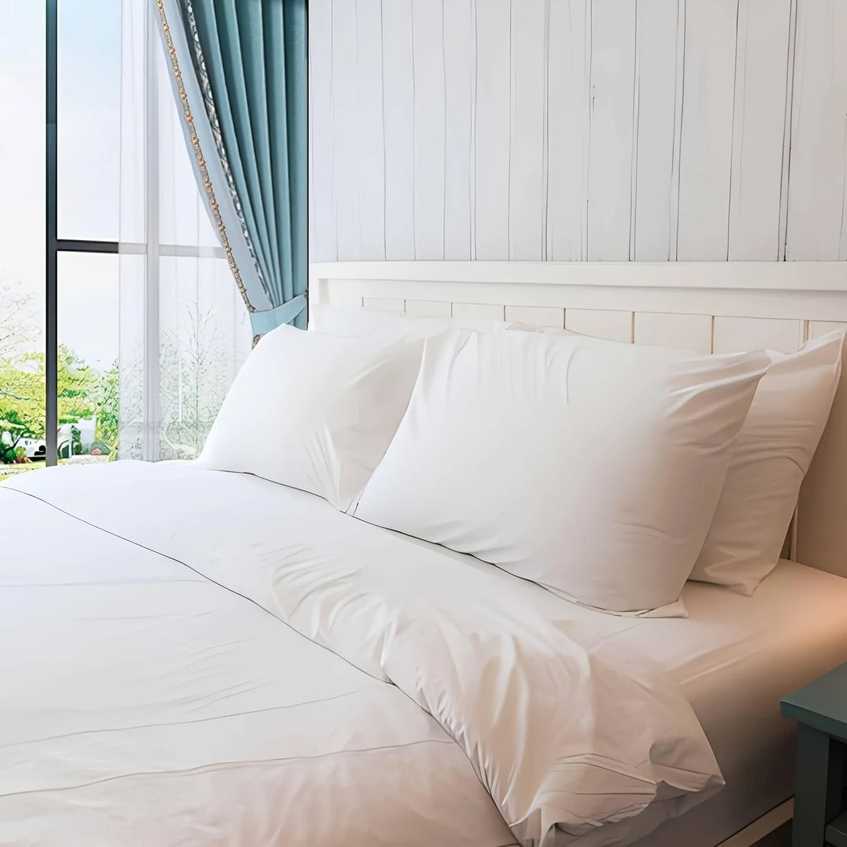 oreiller blanc uni moderne literie polyester coton doux décoration maison sommeil