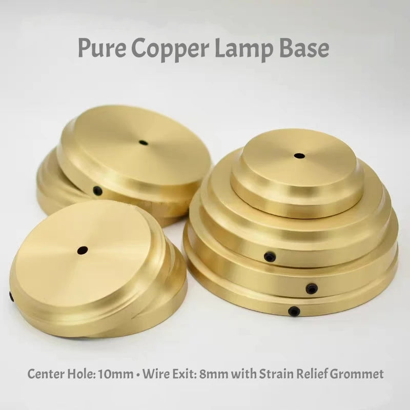 base lampe cuivre doré moderne lisse brillant 100mm 222mm 30mm 40mm