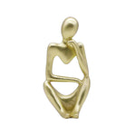 statuette moderne résine abstraction penseur gris doré décoration intérieure minimaliste maison ornement