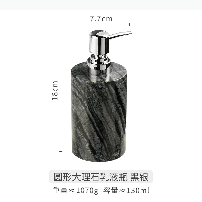 distributeur savon liquide marbre moderne noir blanc gris élégant salle bain