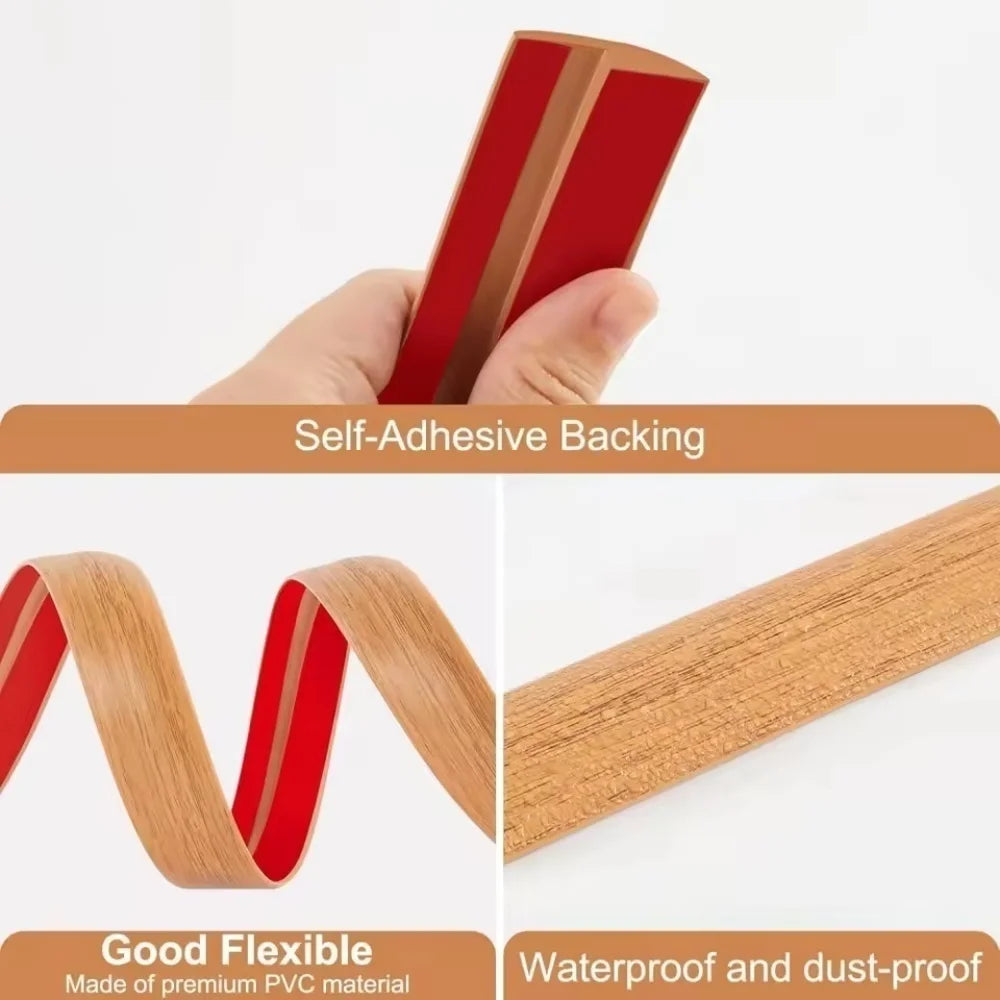 joint seuil pvc adhésif 1m brun clair rouge aspect bois moderne