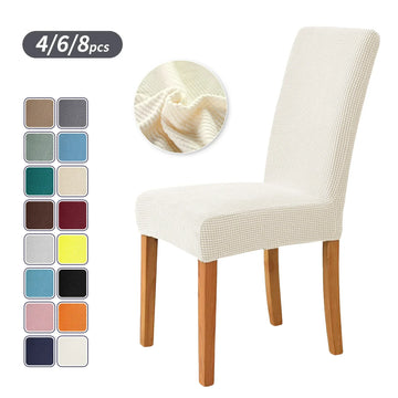 housse chaise extensible tissu jacquard moderne fauteuil salle manger salon