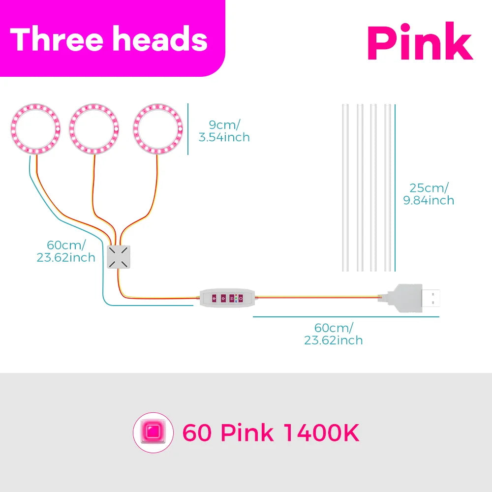 lampe led croissance plante réglable minuterie auto arrêt fleurs cactus moderne transparent feuilles vertes