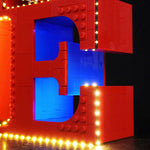 lettres lumineuses led rouge vert bleu texture lego moderne kit bricolage petite notice pdf