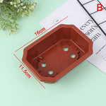 pots plantes vintage rectangulaire octogonal bord décoré couleur rouge brun adultes jardinage utilitaire