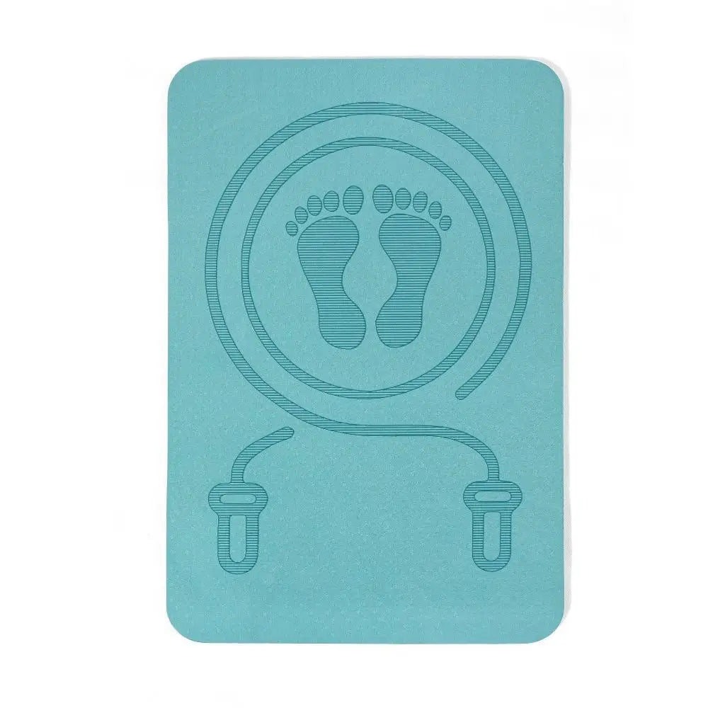 tapis sport yoga tpe antidérapant motif pieds corde sauter moderne rose bleu gris