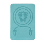 tapis sport yoga tpe antidérapant motif pieds corde sauter moderne rose bleu gris