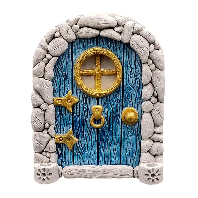 porte miniature artisanale résine couleurs rose bleu rouge motifs floraux trèfle celtique décoratif extérieur