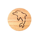 support vaisselle dessin animé poisson gravure bois clair naturel simple antidérapant maison