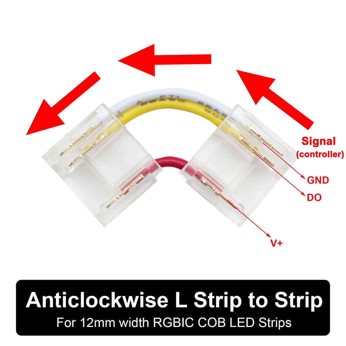 ruban led cob rgbic transparent moderne clips connecteurs 24v certifié rohs ul
