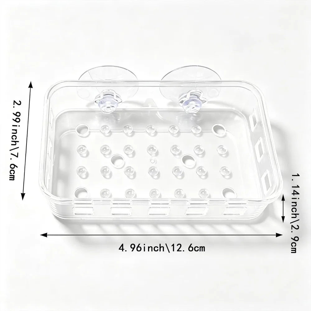 support savon transparent moderne ventouse salle bain cuisine deux pièces