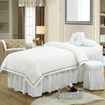 lit massage blanc beige rose gris marron uni moderne coussin tête pieds