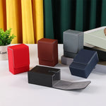 boîtes bijoux simili cuir rouge marron gris noir modernes fermoirs rangement durable