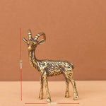 statuette animale chèvre or marron rayures verticales art asiatique décoration maison ornement feng shui