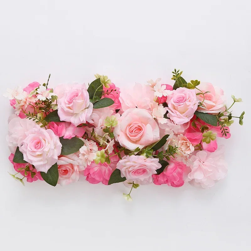 décoration murale couronne fleurs artificielles classique intérieur anniversaire mariage vert rose blanc