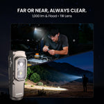 lampe torche rechargeable led 1000lm vert aimant clip robuste moderne