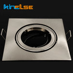 supports encastrés carrés argentés brossés compatible gu10 mr16 réglables moderne