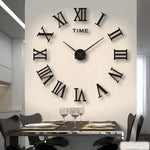 horloge murale moderne 40cm quartz chiffres romains classique décoration intérieure salon noir doré argenté