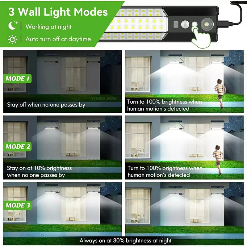 lampe solaire led détecteur mouvement têtes rechargeable solar ip44 moderne fonctionnelle
