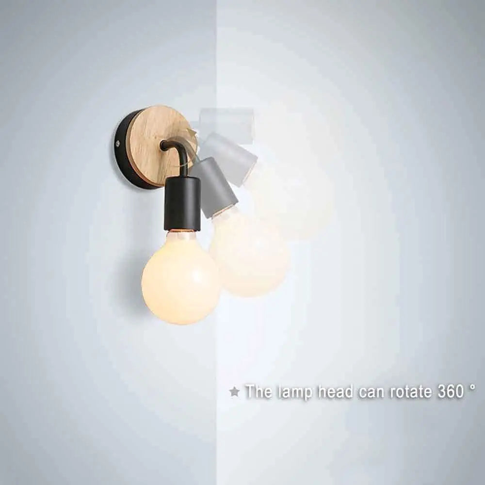 Lampes murales modernes bois clair noir blanc éclairage quotidien chambre entrée étude