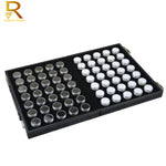 boîte bijoux simili cuir noir 60 compartiments clips velours intérieur classique