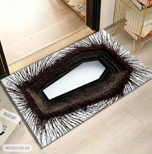 tapis sol imperméable antidérapant résistant anti bactéries polyester moderne halloween crâne pierres noix