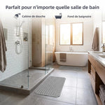 tapis bain antidérapant moderne gris clair perforations ventouses 37x68cm drainage sécurisé doux machine