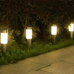 lampes solaires argentées éclairage extérieur moderne facile ip65 protection solaire