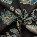 tissu imprimé floral brodé noir élégant polyester largeur 140cm classique tissu jacquard fil teint