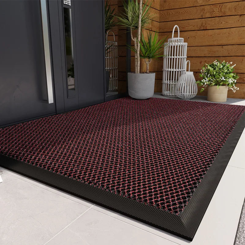 tapis porte antidérapant imperméable résistant noir rouge gris moderne 45x75cm 60x90cm