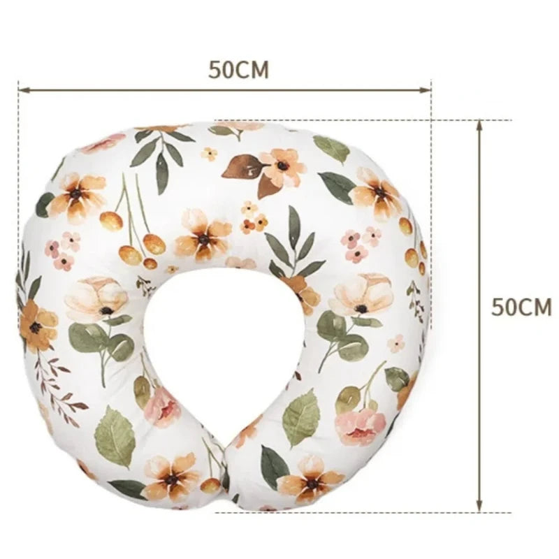 coussin allaitement bébés mois polyester coton moderne doux fleurs motifs géométriques