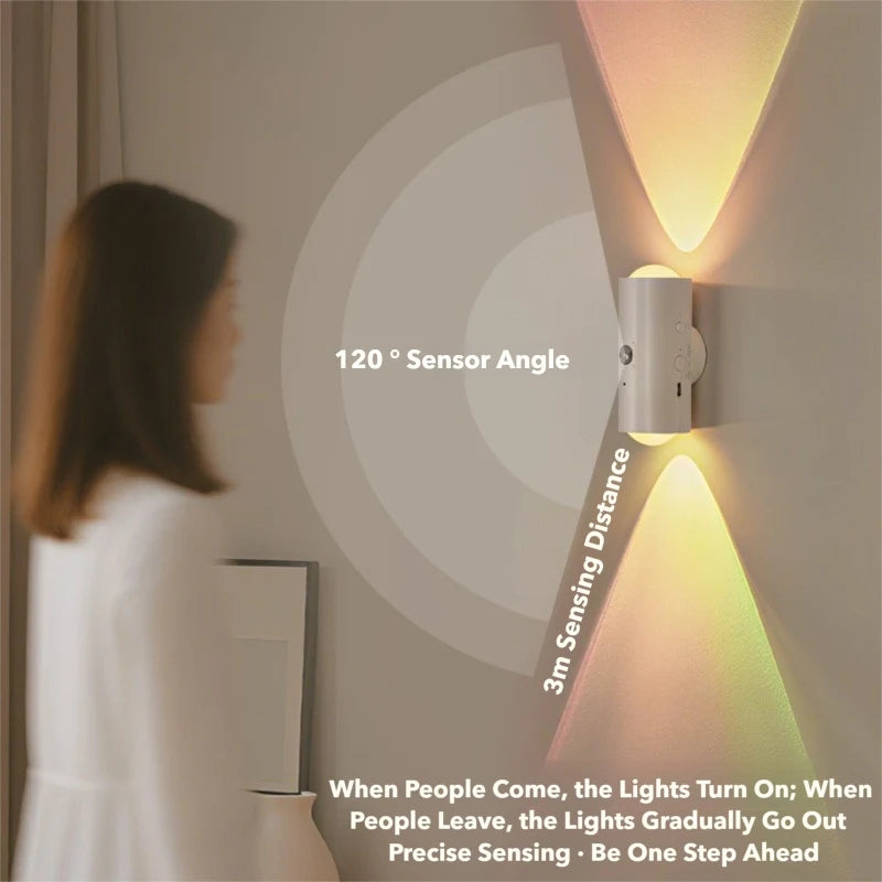 lampe nuit intelligente led aimantée rechargeable usb blanc moderne veilleuse chambre couloir festives rgb
