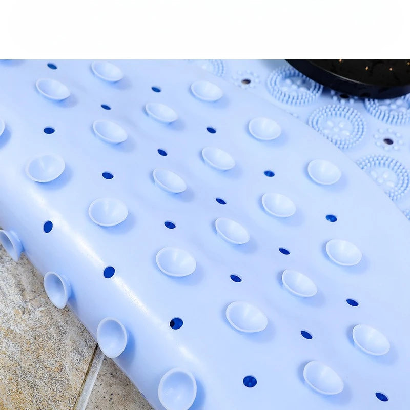 tapis bain antidérapant gris floral motifs points moderne doux drainage