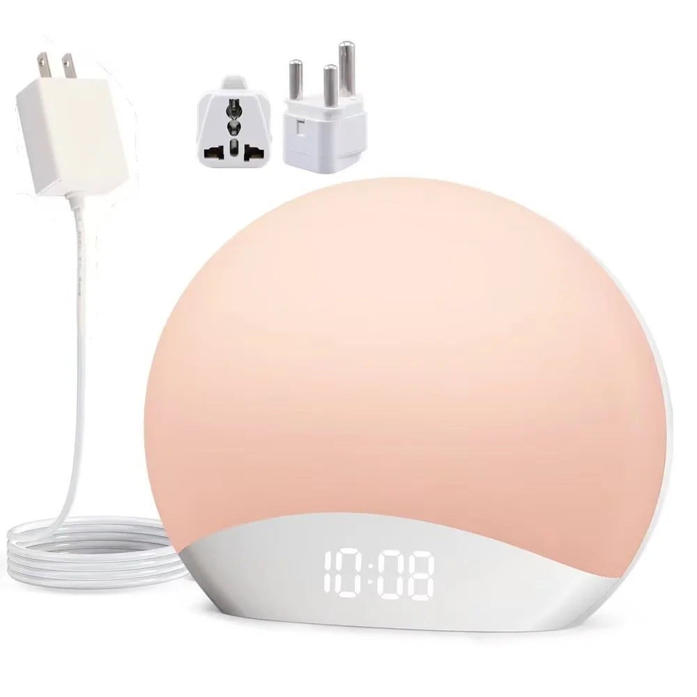 lampe ambiance graduel lever soleil affichage numerique son apaisant controle luminosite snooze stereo 5w