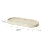 ensemble accessoires salle bain travertin beige distributeur savon plateau pot coton diffuseur moderne