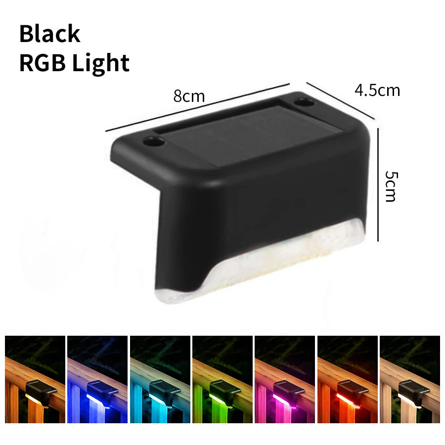 éclairage solaire moderne escalier autoinstallation led panneau solaire adhésif noir blanc lumineux minimaliste