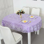 nappe table imperméable brodée dentelle blanche classique blanc bleu violet réutilisable maison